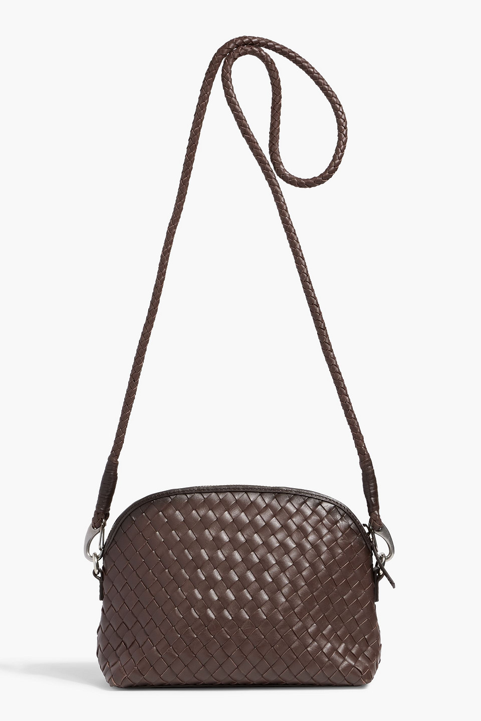 Dragon Diffusion Chunky Fellini Woven Leather Cross-body Bag In Brown