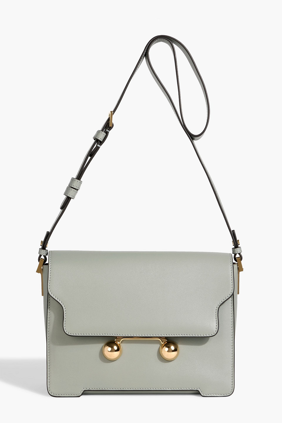 marni - trunkaroo leather shoulder bag - gray - onesize