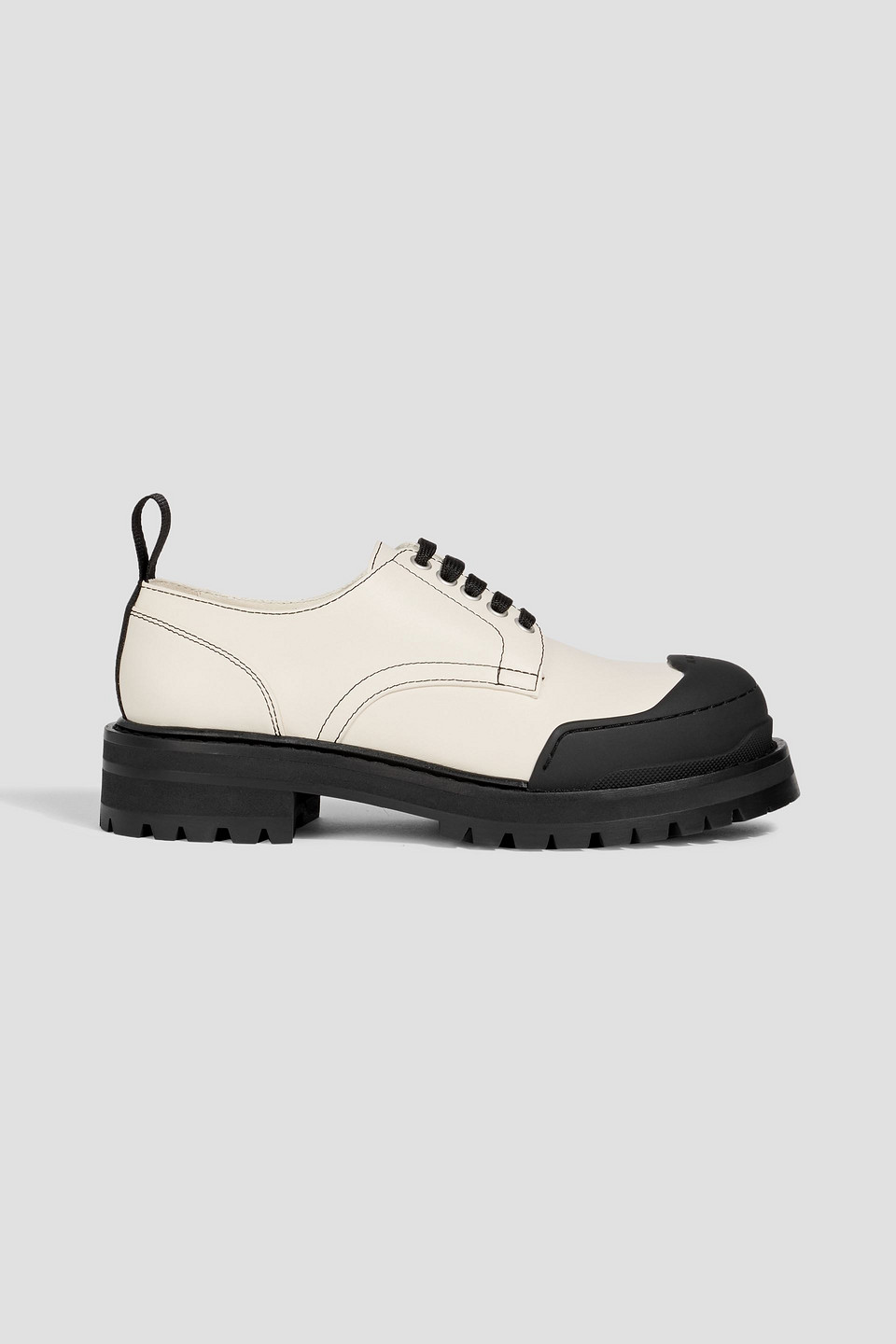 Marni Dada Army Rubber-trimmed Leather Brogues In White