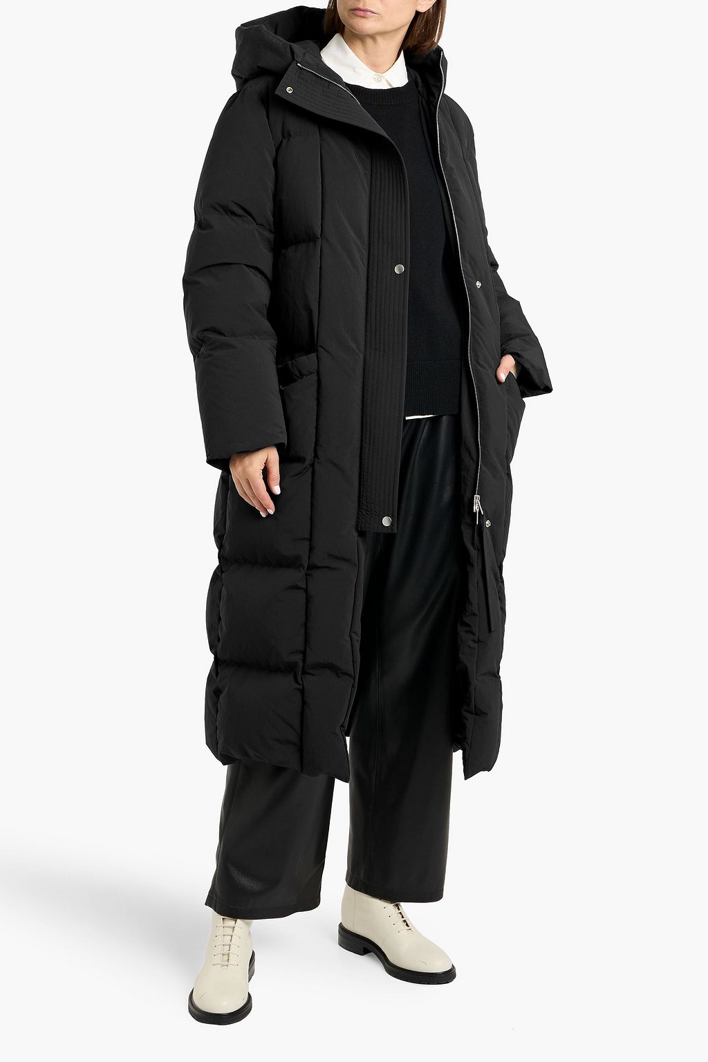 JIL SANDER Zip-detailed shell down coat | THE OUTNET