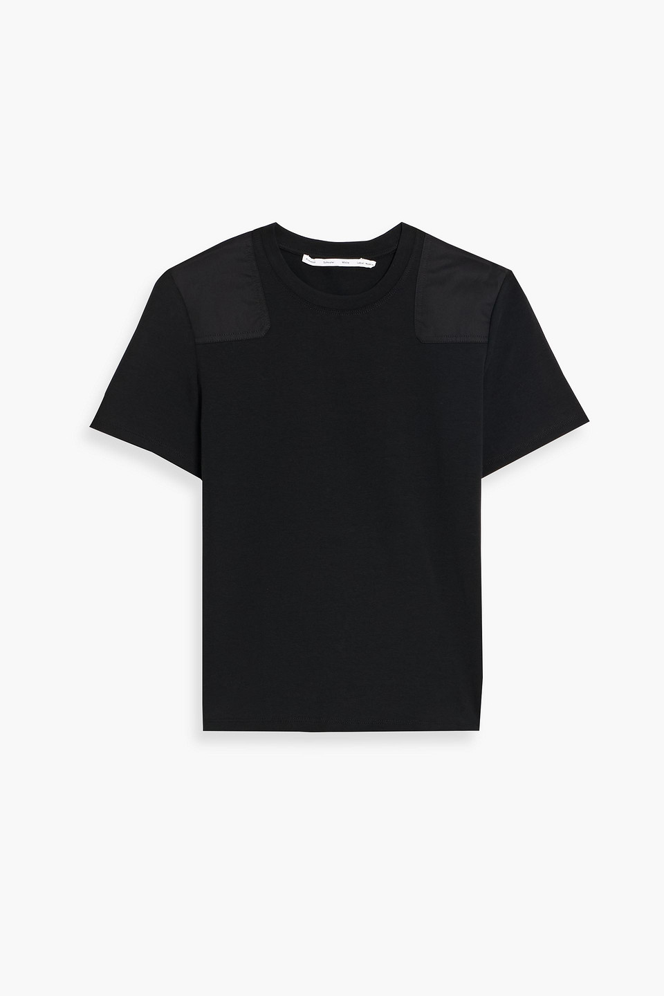 proenza schouler pswl - lee sateen-paneled stretch-cotton jersey t-shirt - black - xs