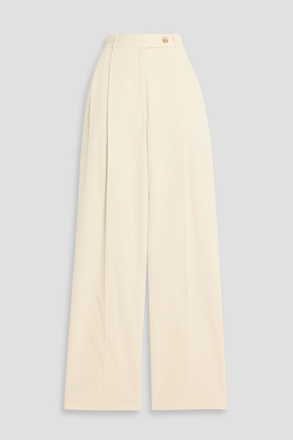 Le 17 Septembre Cotton-corduroy Straight-leg Pants In White