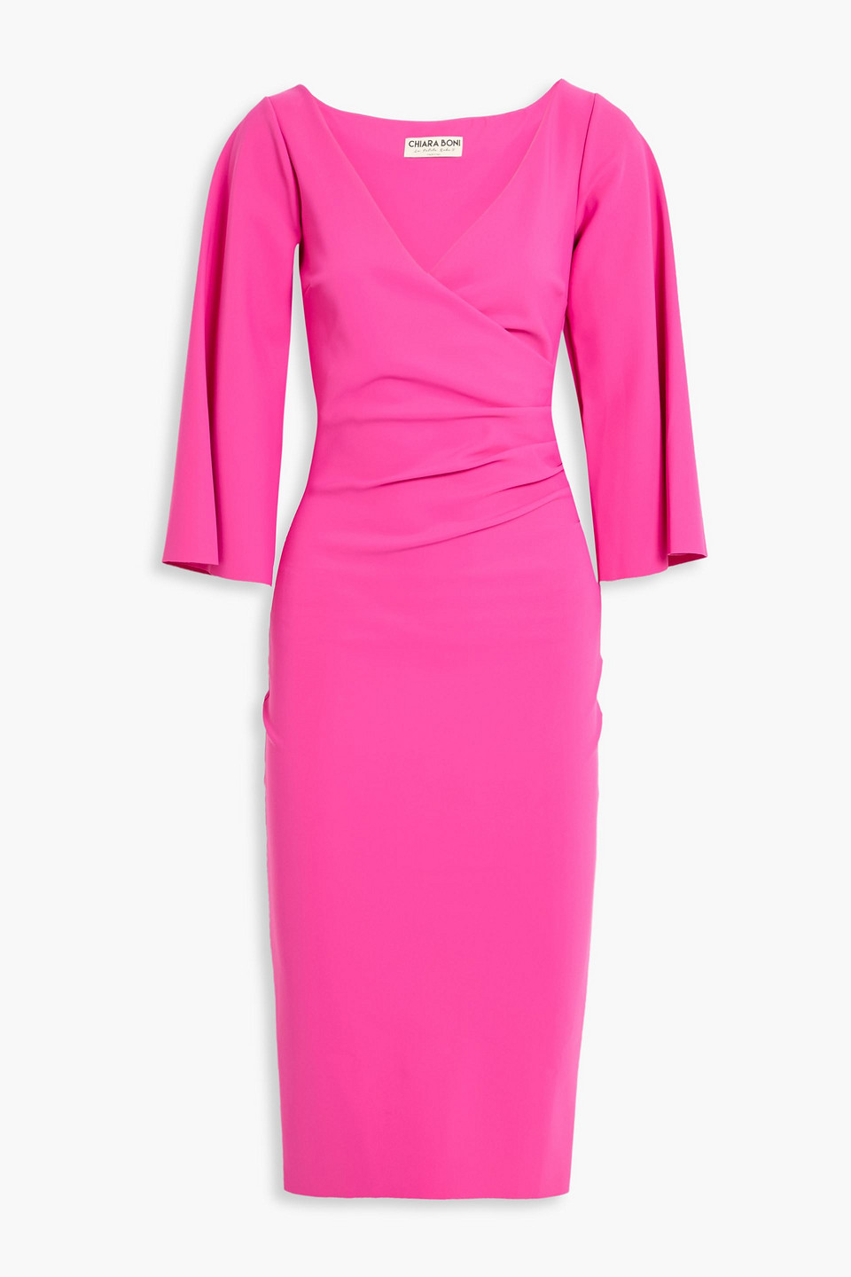 chiara boni la petite robe - masami wrap-effect stretch-jersey midi dress - pink - it 40