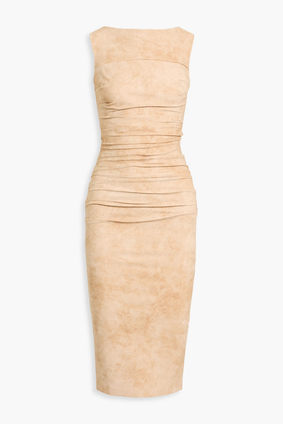 chiara boni la petite robe - koyo ruched printed stretch-jersey midi dress - neutral - it 38
