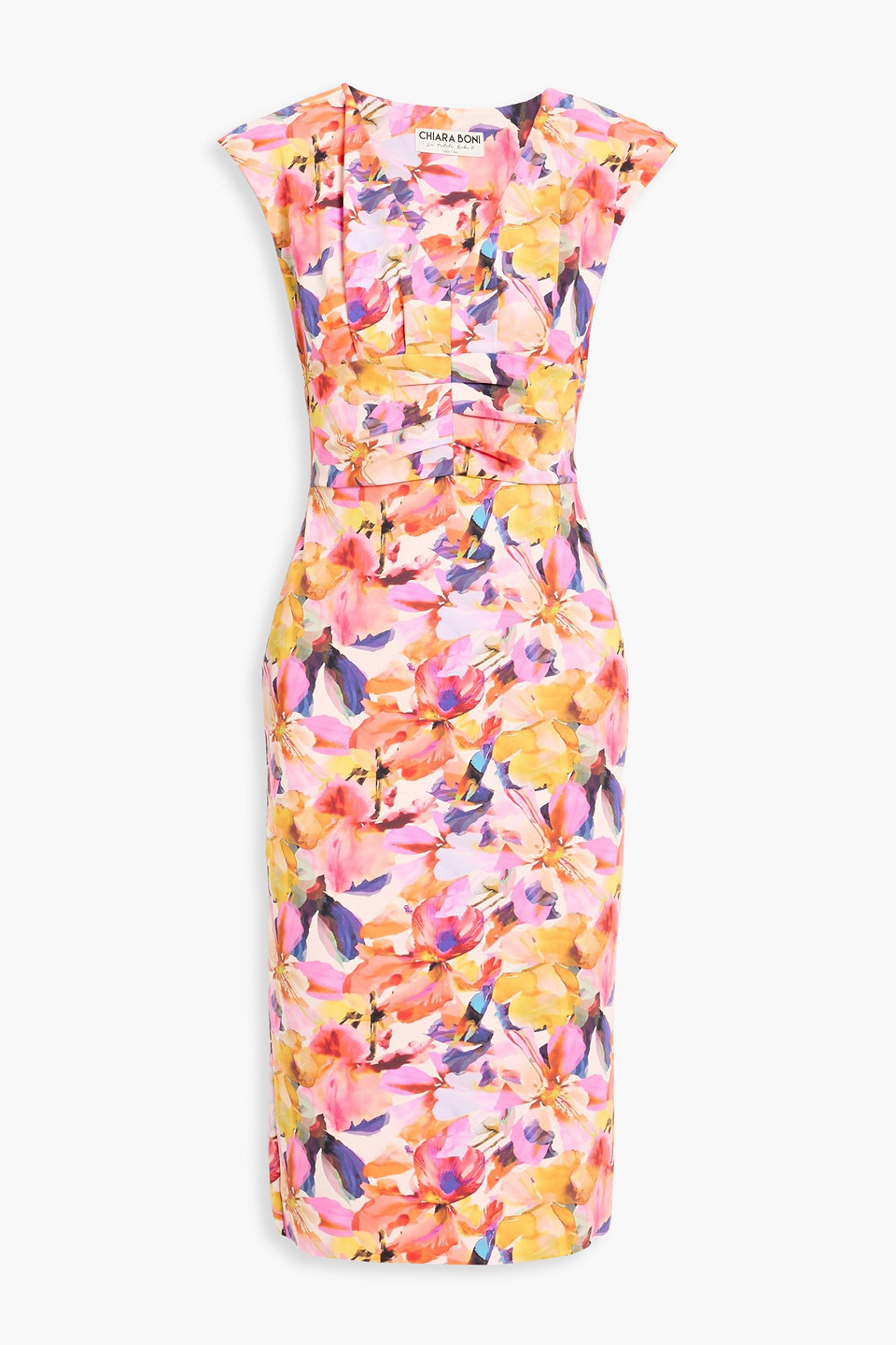 chiara boni la petite robe - shunji draped floral-print stretch-jersey dress - multicolor - it 38