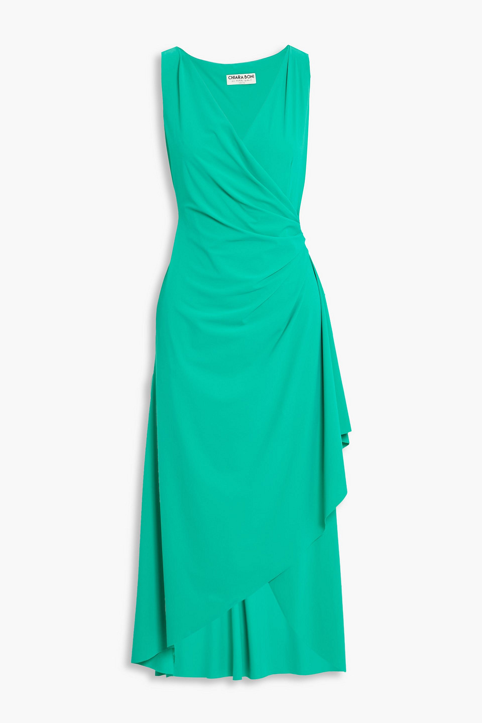 chiara boni la petite robe - razan wrap-effect stretch-jersey midi dress - green - l