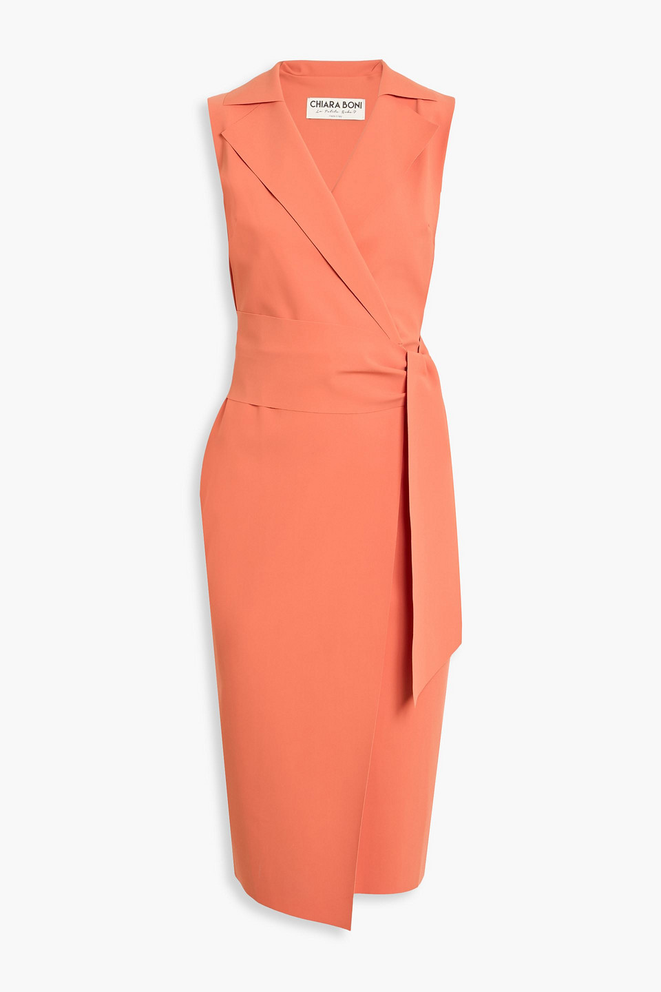 chiara boni la petite robe - masu wrap-effect stretch-jersey midi dress - orange - it 40