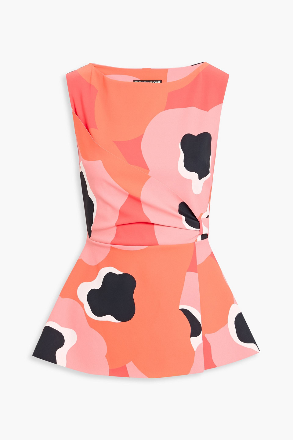 chiara boni la petite robe - shoin wrap-effect printed stretch-jersey peplum top - red - it 38