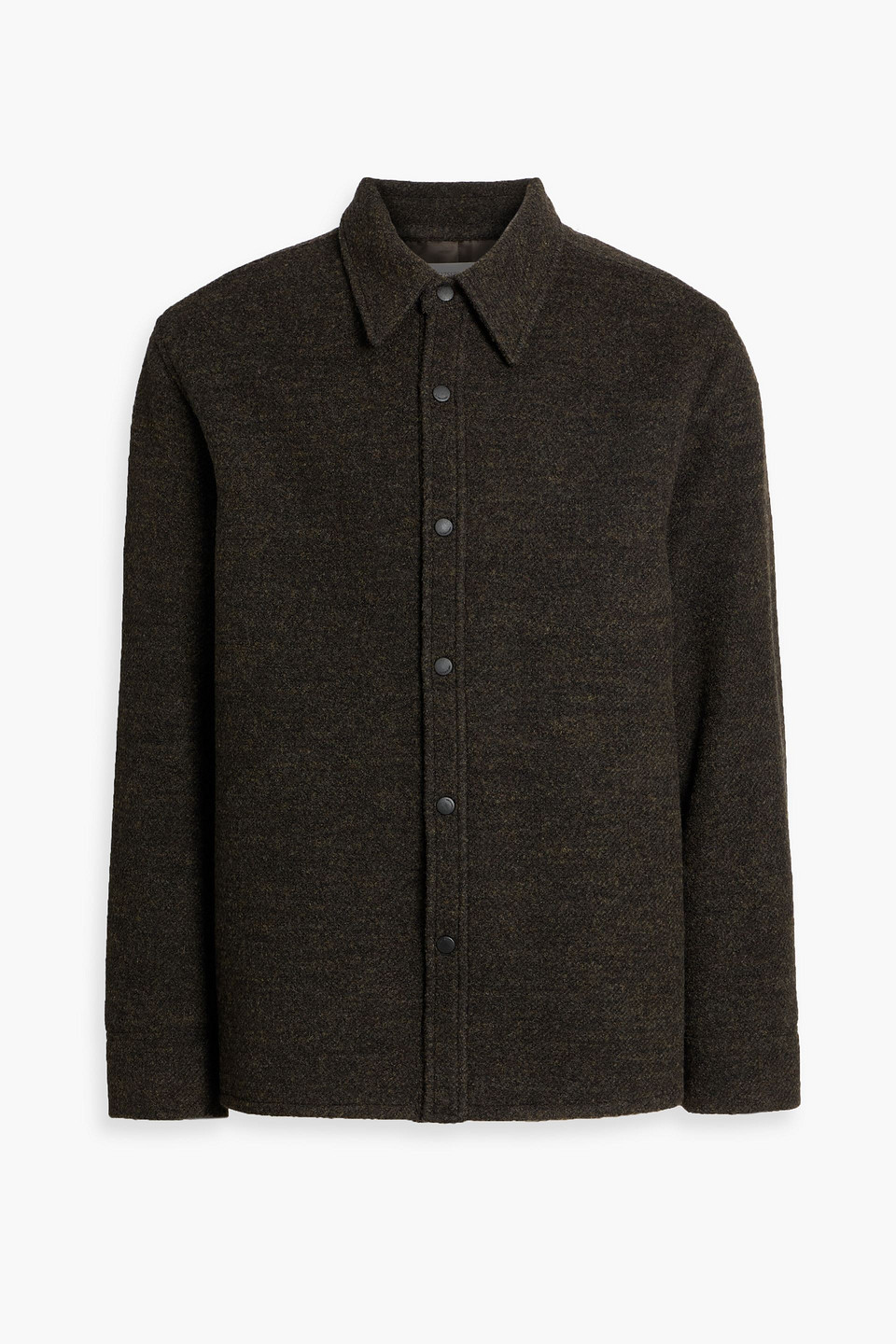 Le 17 Septembre Wool-blend Bouclé Overshirt In Green