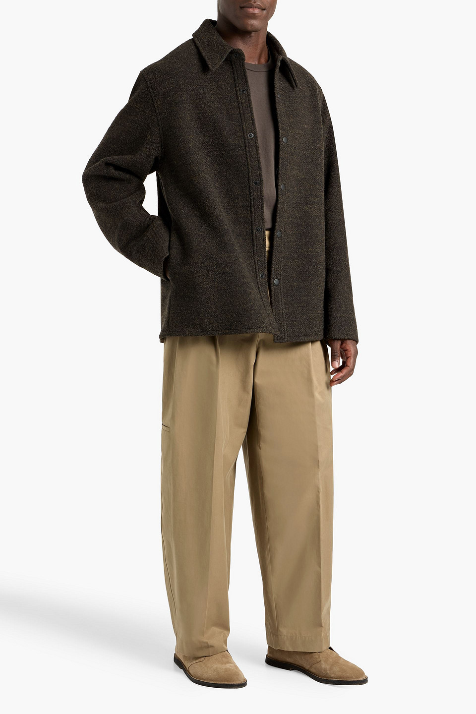  Le 17 Septembre - Wool-blend Bouclé Overshirt - Green - It 46 
