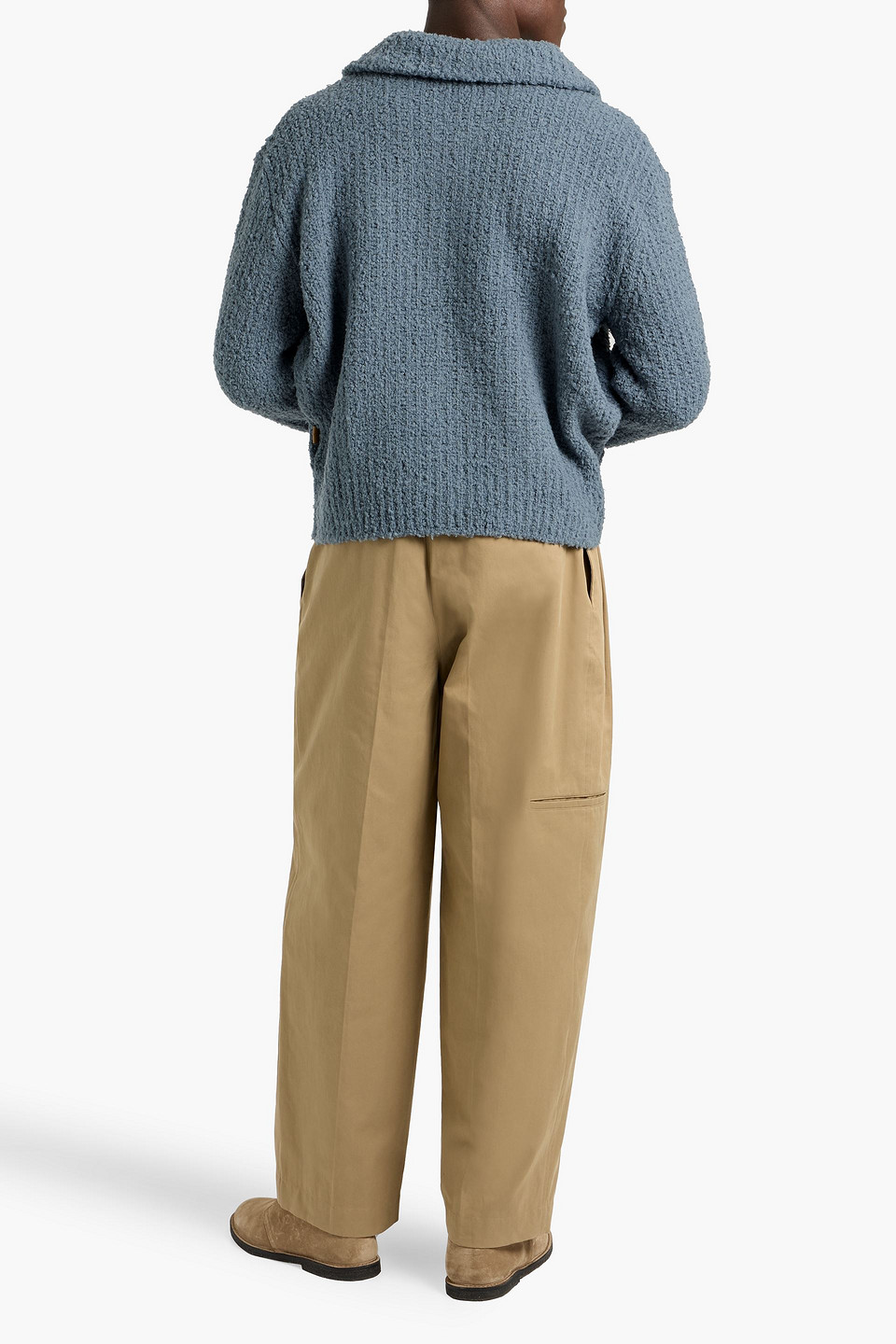  Le 17 Septembre - Pullover Aus Bouclé-strick Aus Einer Gerippten Wollmischung Mit Reißverschluss - Blau - It 50 