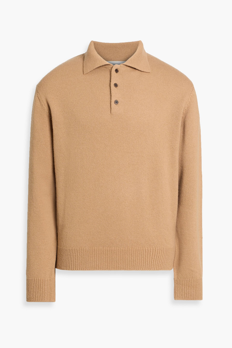 Le 17 Septembre Knitted Polo Sweater In Brown