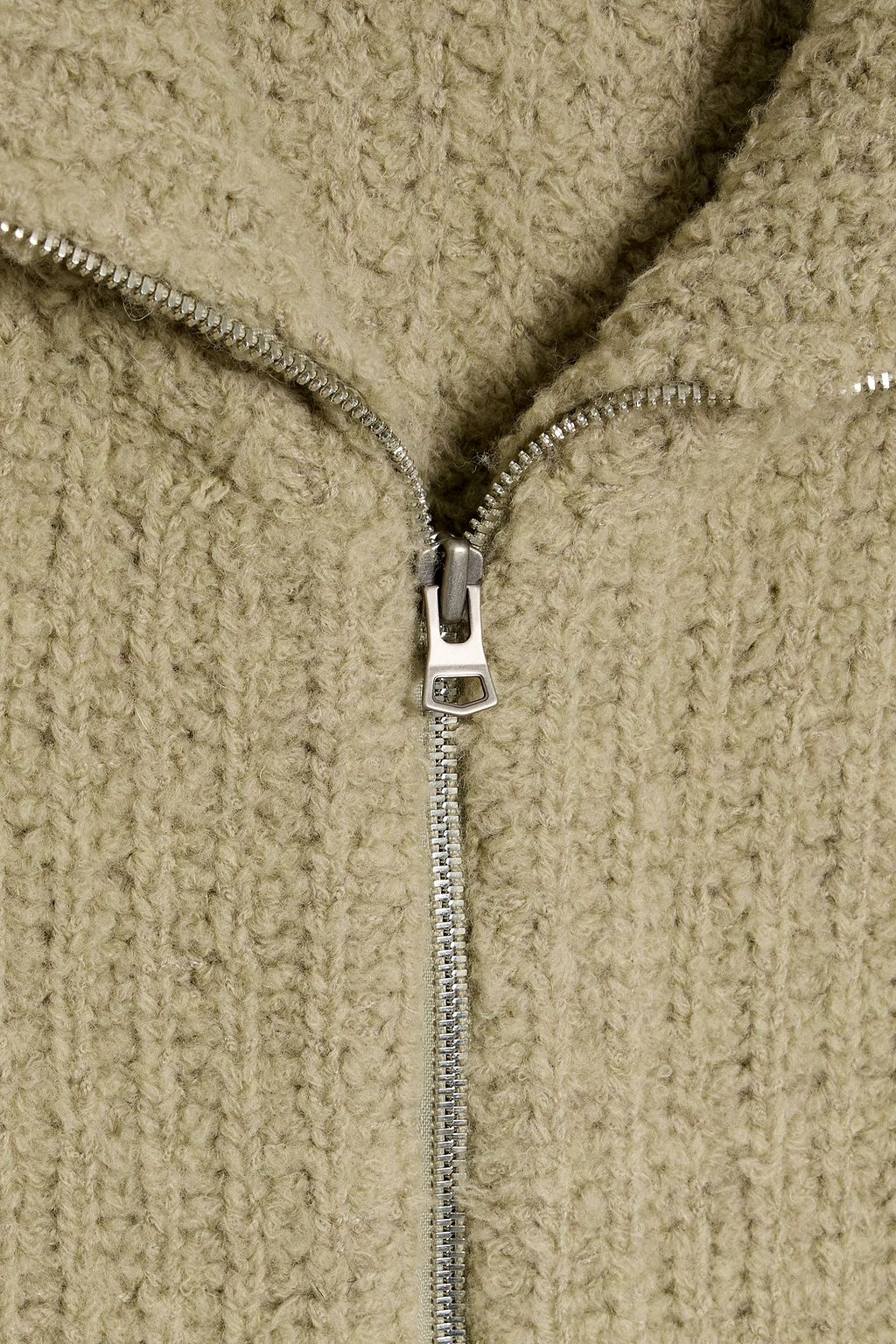 LE 17 SEPTEMBRE Ribbed bouclé-knit wool-blend zip-up sweater | THE