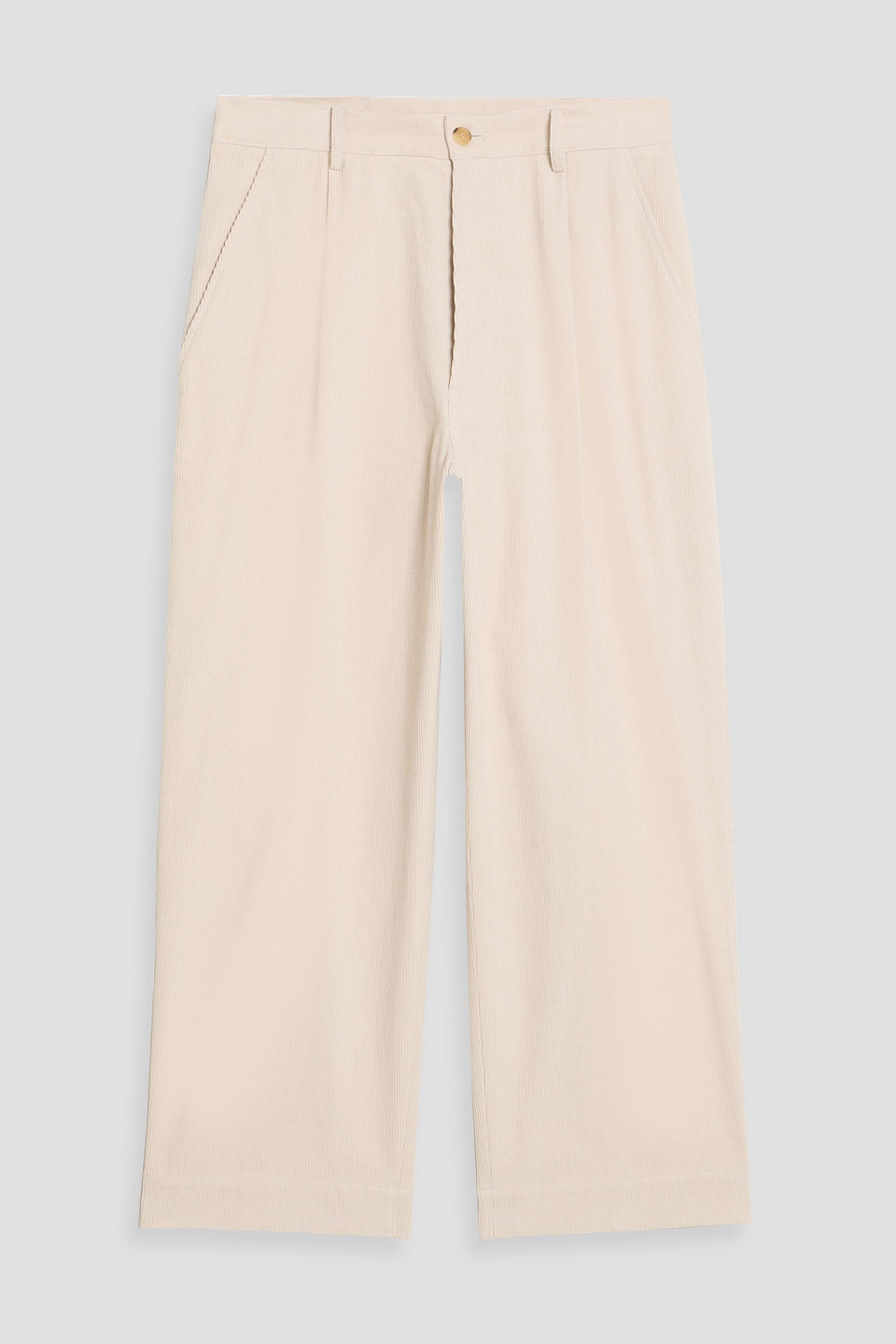 Le 17 Septembre Tapered Cotton-corduroy Pants In Nude
