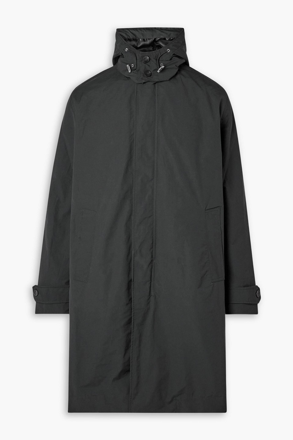 mr p. - cotton-blend hooded parka - black - xs