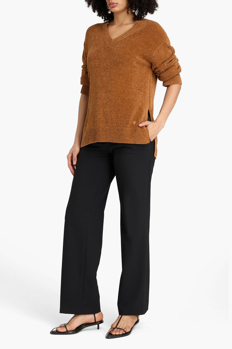  Loulou De Saison - Pullover „tuva“ Aus Gerippter Seide - Braun - Xs 
