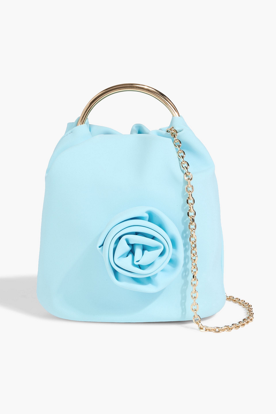 Chiara Boni La Petite Robe Grace Floral-appliquéd Jersey Clutch In Blue