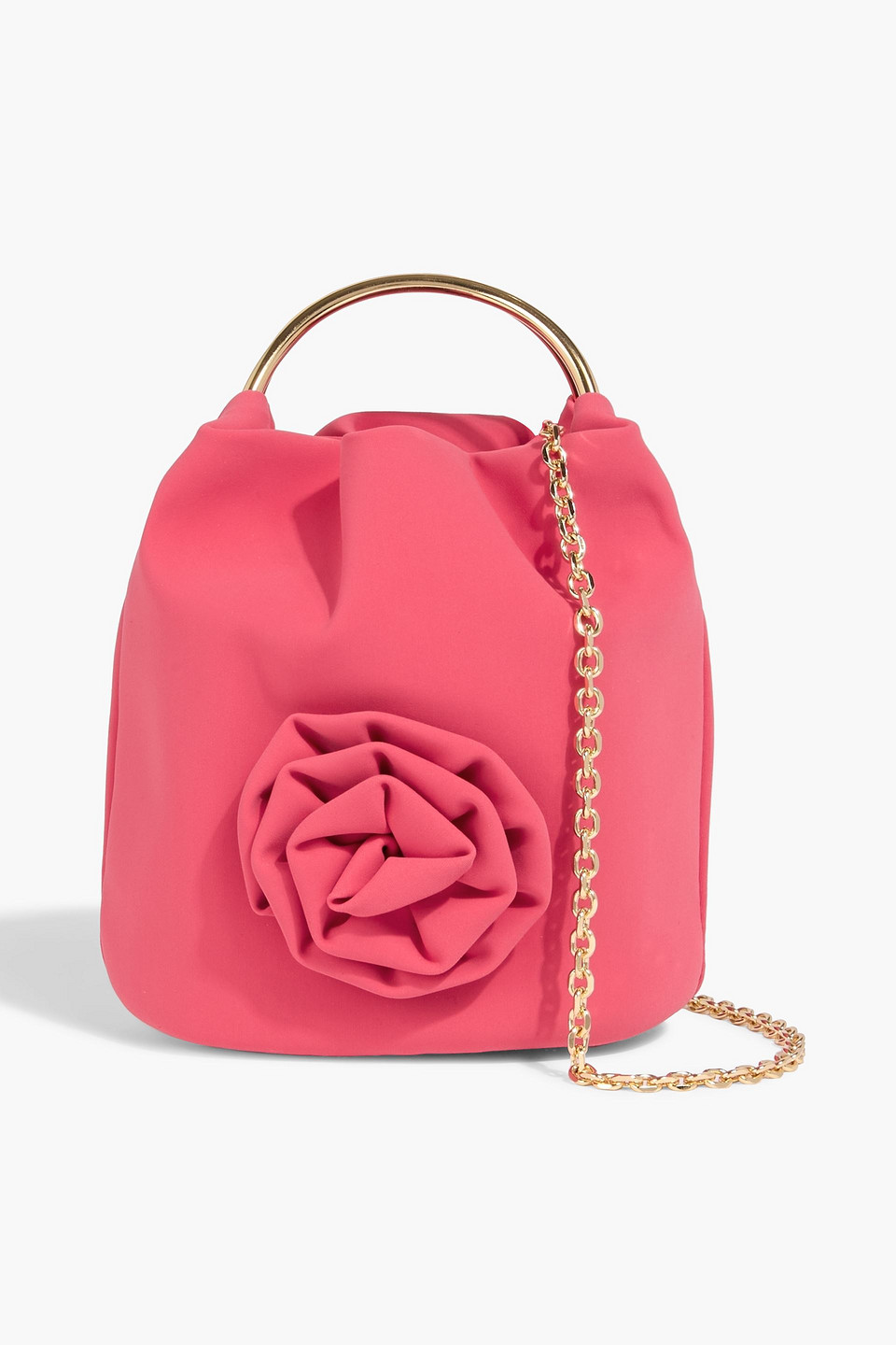 Chiara Boni La Petite Robe Grace Floral-appliquéd Jersey Clutch In Orange