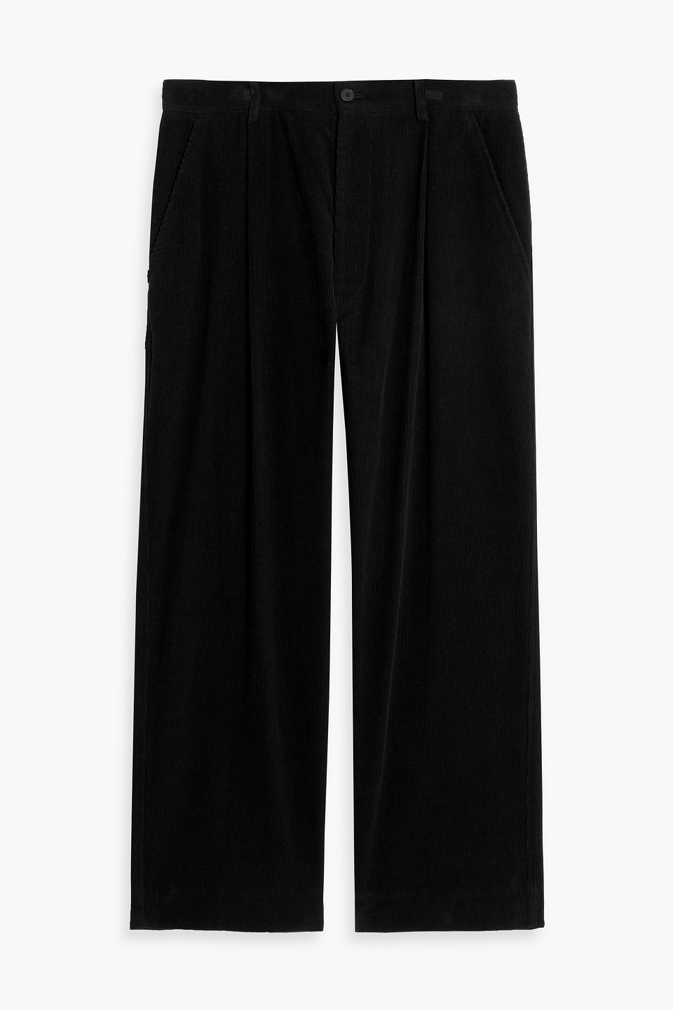 Le 17 Septembre Tapered Cotton-corduroy Pants In Black