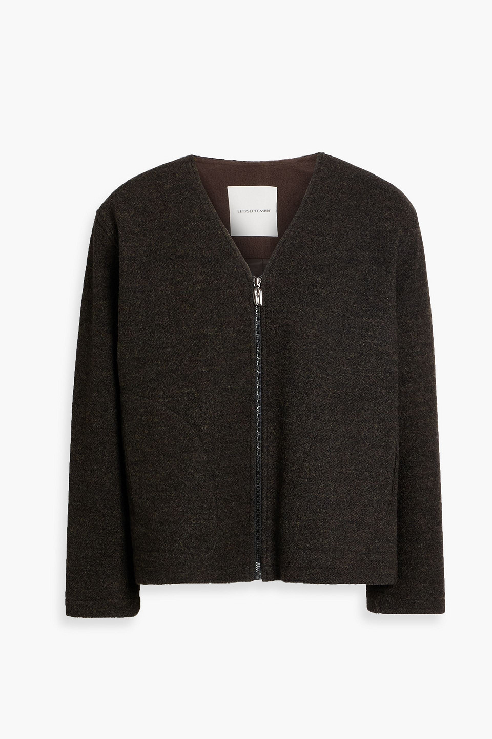 Le 17 Septembre Wool-blend Bouclé Jacket In Green