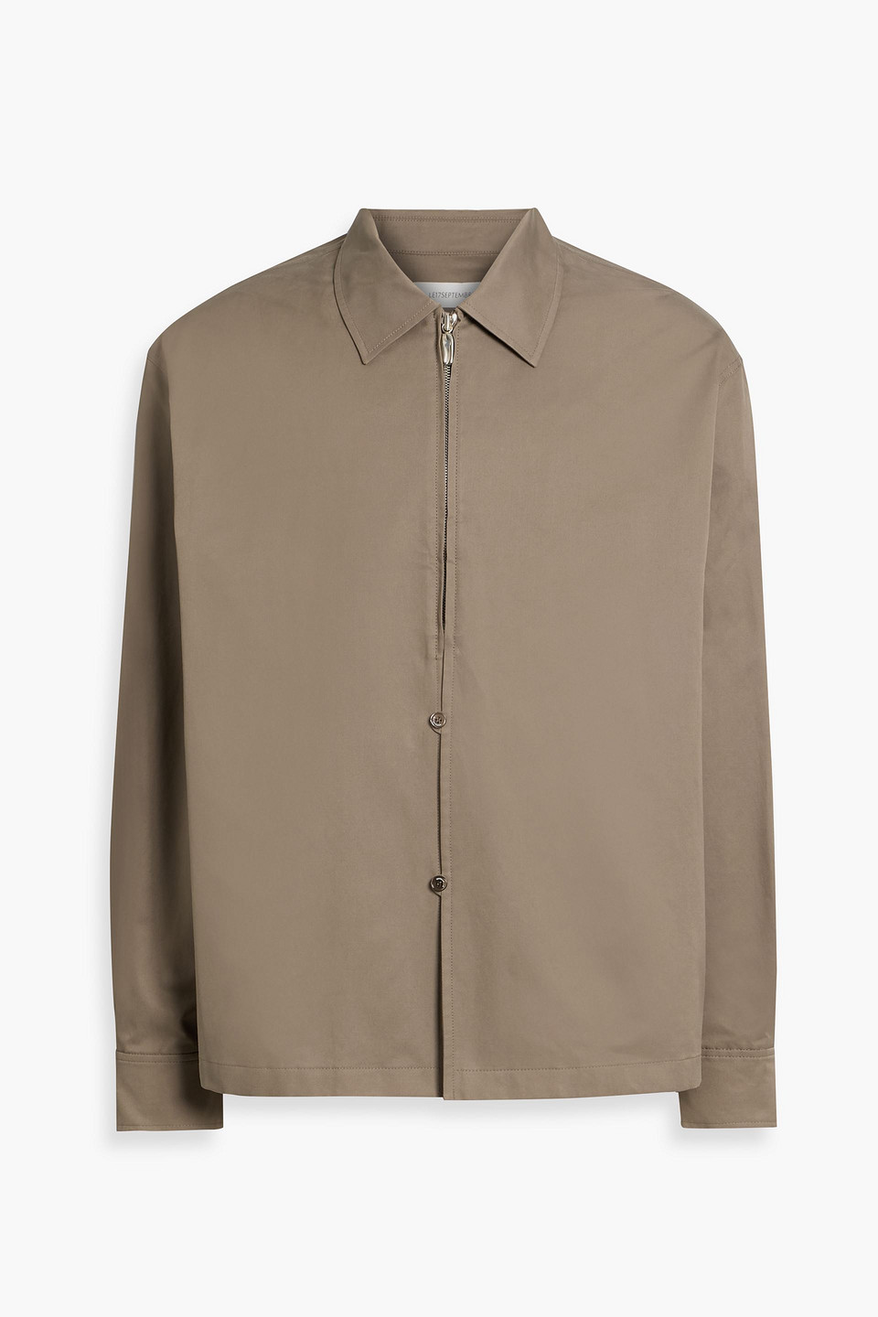 Le 17 Septembre Cotton-blend Twill Overshirt In Brown
