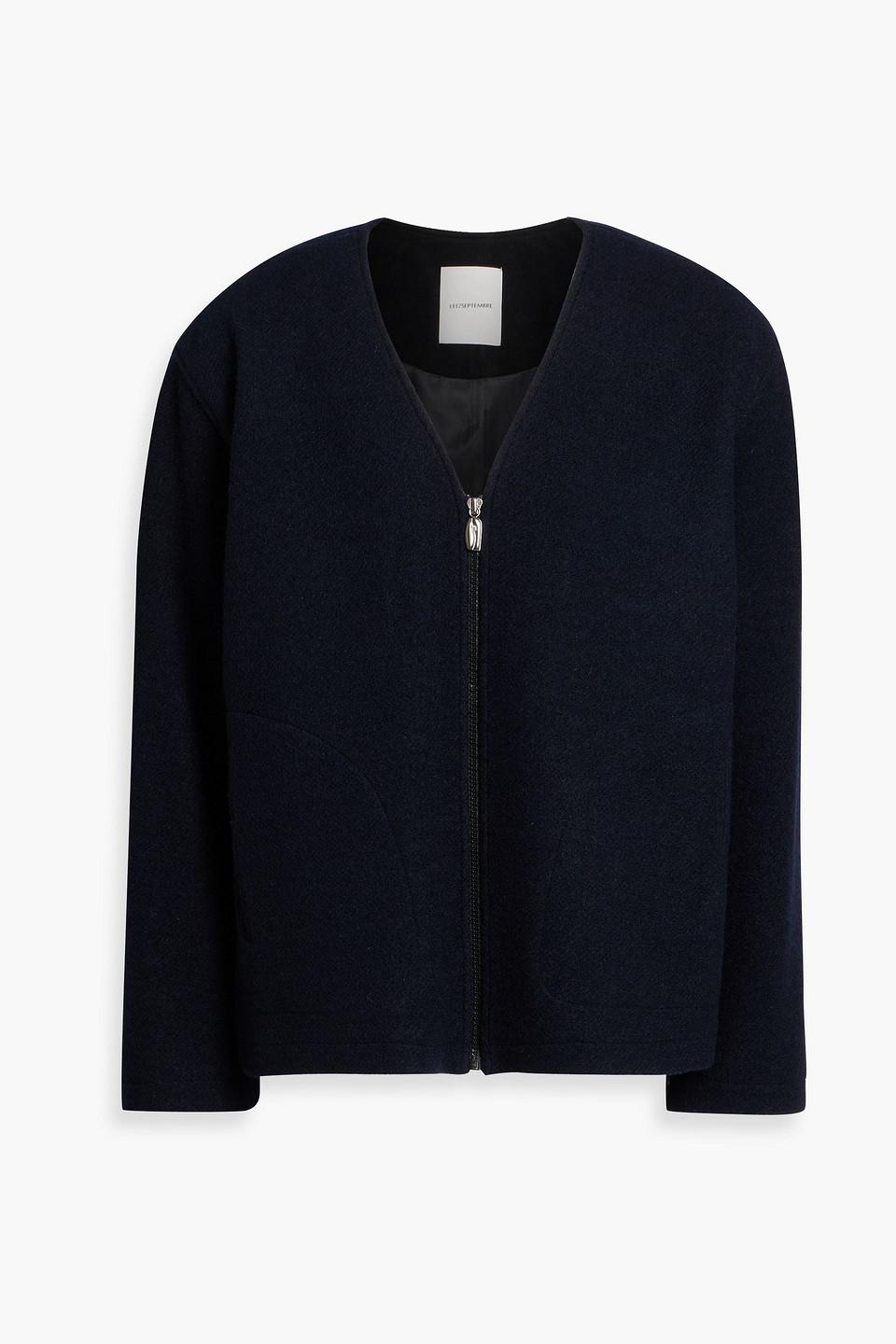 Le 17 Septembre Wool-blend Bouclé Jacket In Blue