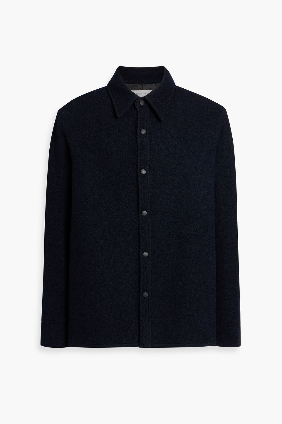 Le 17 Septembre Wool-blend Bouclé Overshirt In Blue