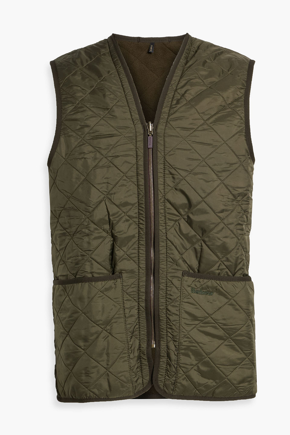 barbour - polarquilt shell vest - green - m