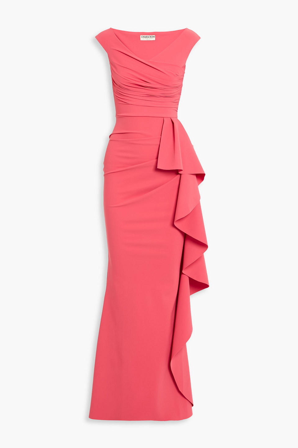 chiara boni la petite robe - sozen ruffled stretch-jersey gown - orange - it 42