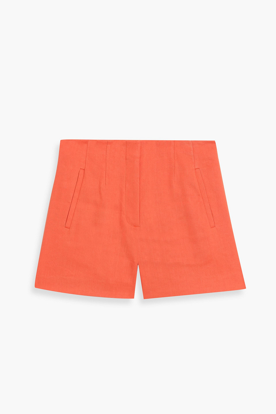 Veronica Beard Jazmin Linen-blend Twill Shorts In Orange