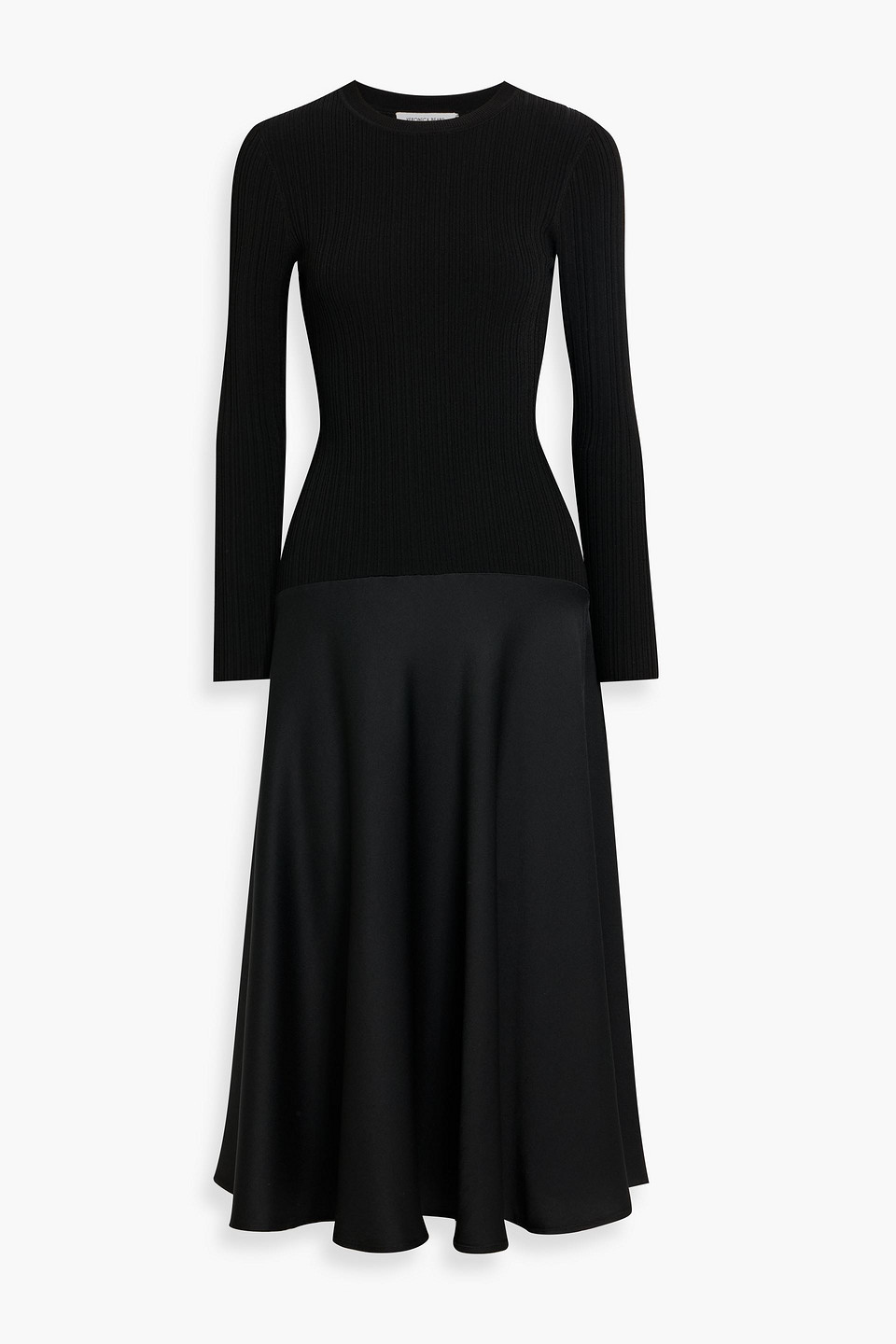 Veronica Beard Vaughn Ribbed-knit And Satin Midi Dress In Animal Print