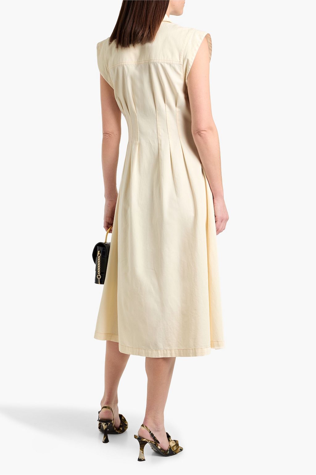 Veronica Beard Ruben Cotton Midi Dress | Ecru | Size 0