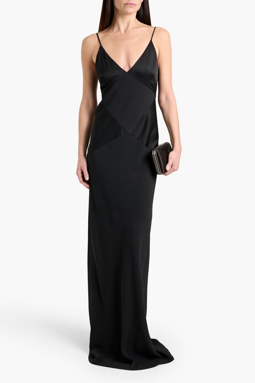 VERONICA BEARD Francis satin-paneled crepe maxi dress | THE OUTNET