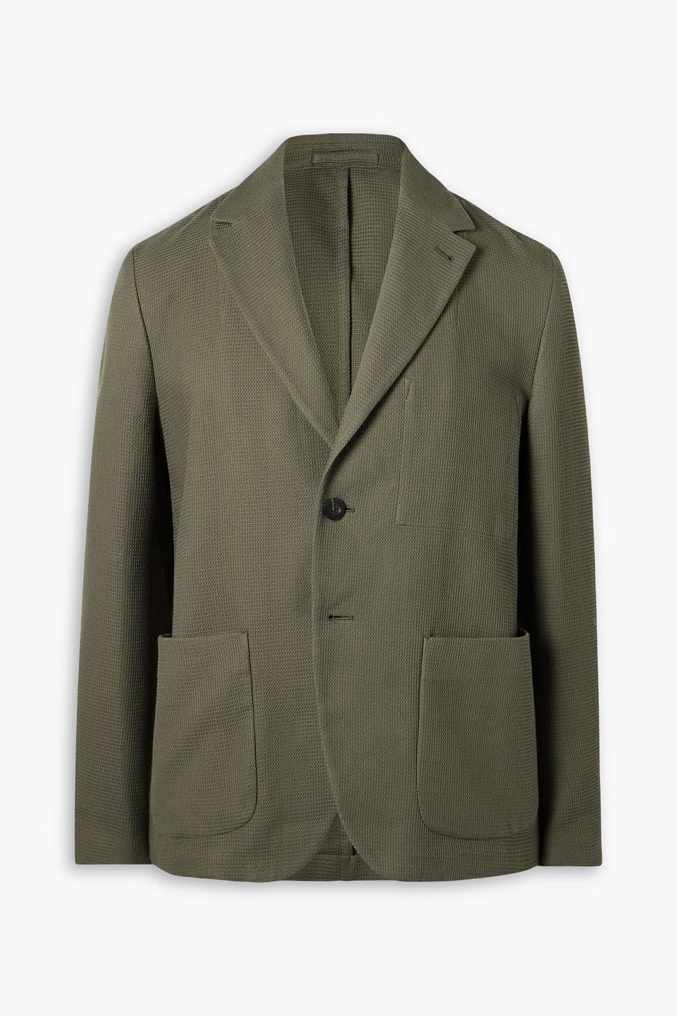 mr p. - waffle-knit cotton suit jacket - green - us 44