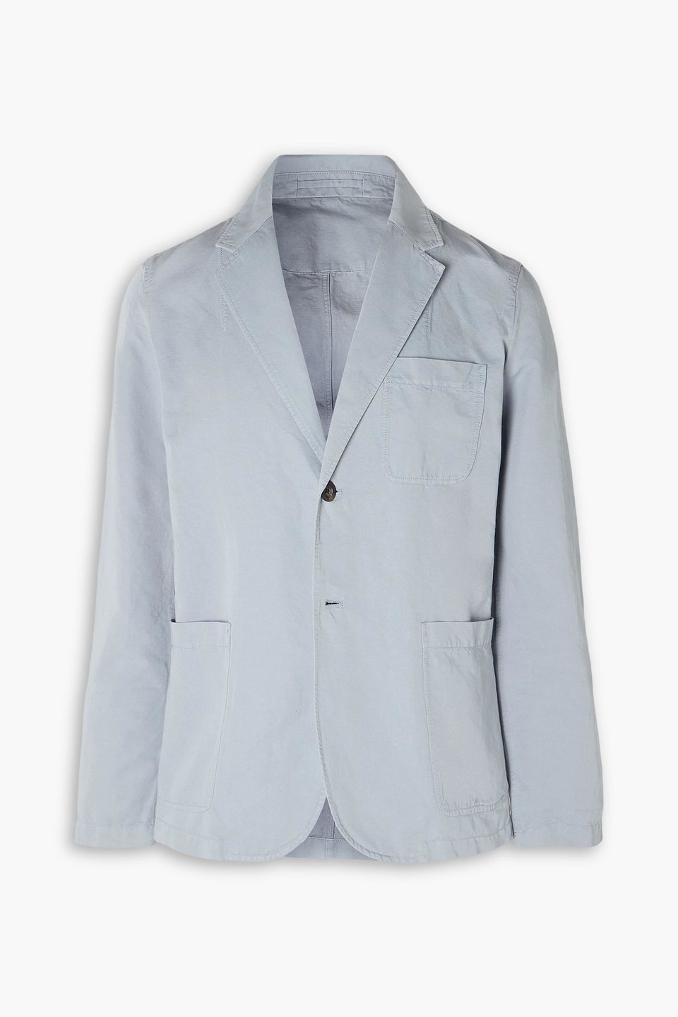 mr p. - slim-fit cotton and linen-blend twill blazer - blue - us 38