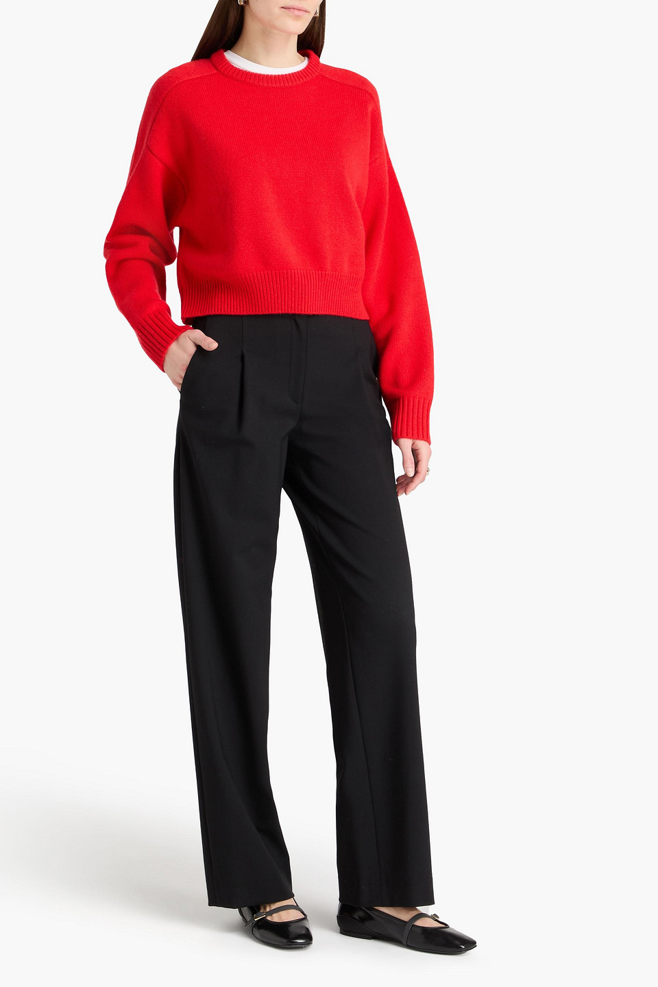  Loulou De Saison - Pullover „bruzzi“ Aus Einer Merinowoll-kaschmirmischung - Rot - Xl 