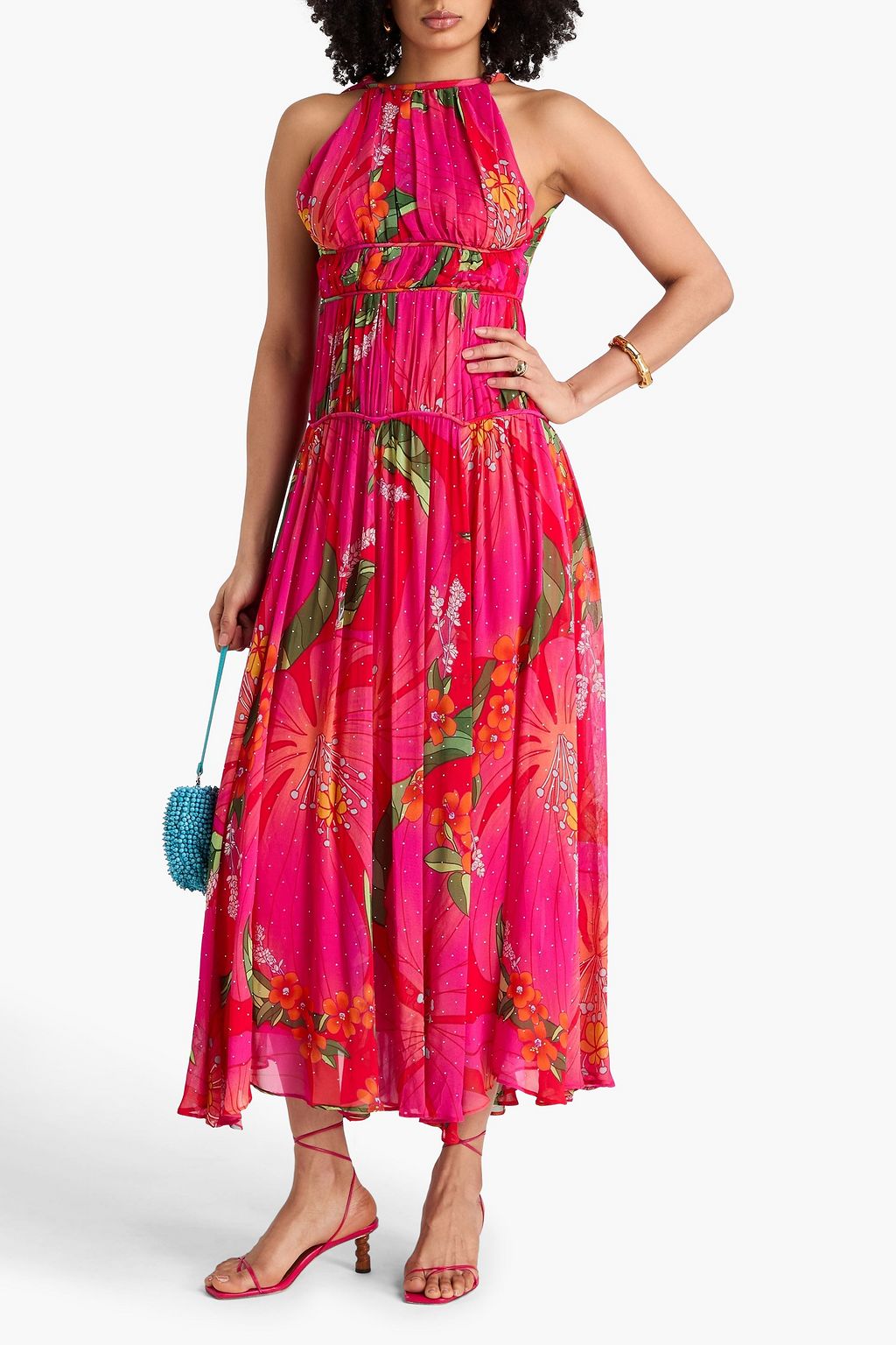 chinese dress ladies Black Nature Guipure Midi Dress – FARM Rio main image 0