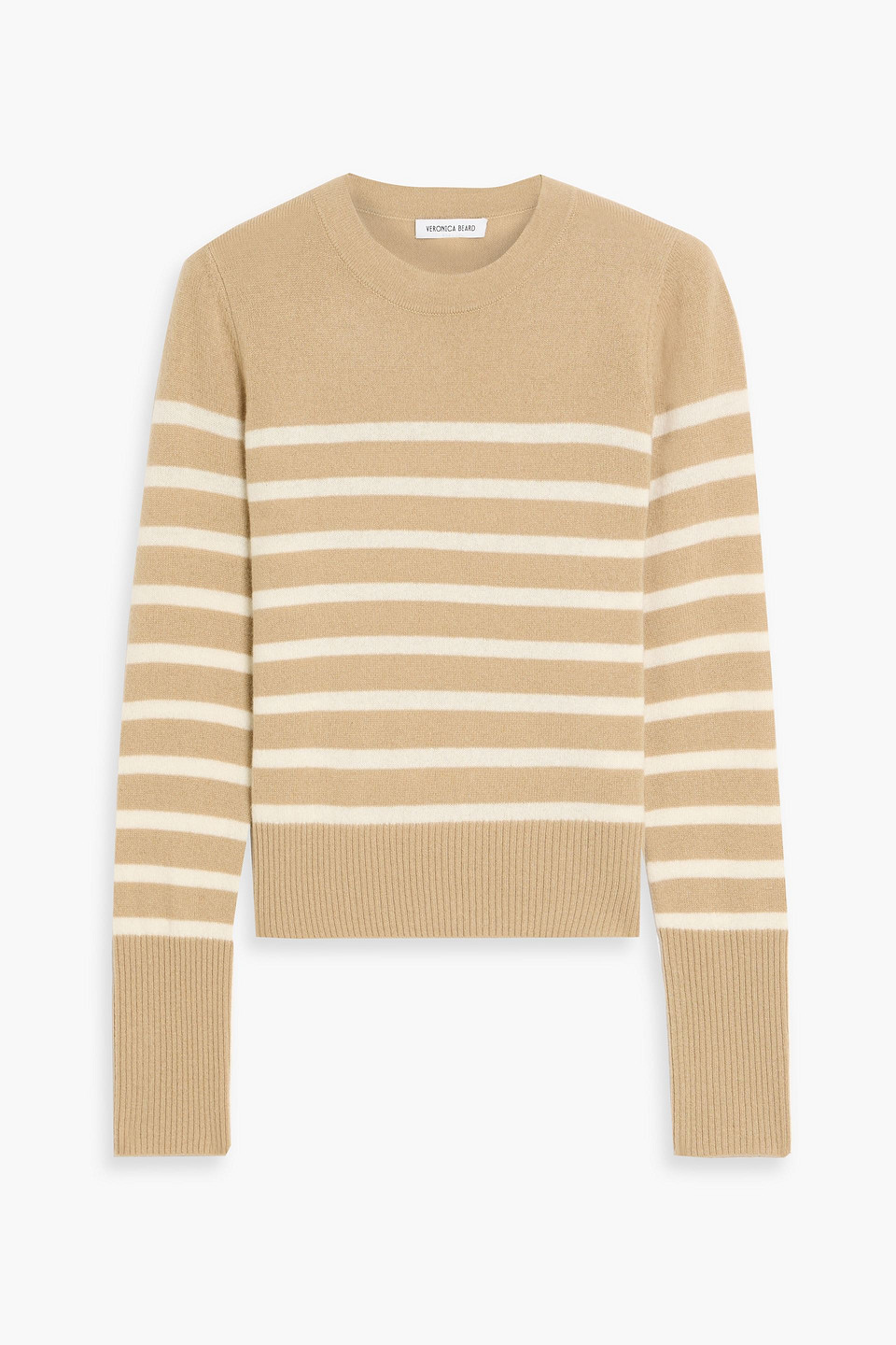 Veronica Beard Caleb Striped Cashmere Sweater In Brown