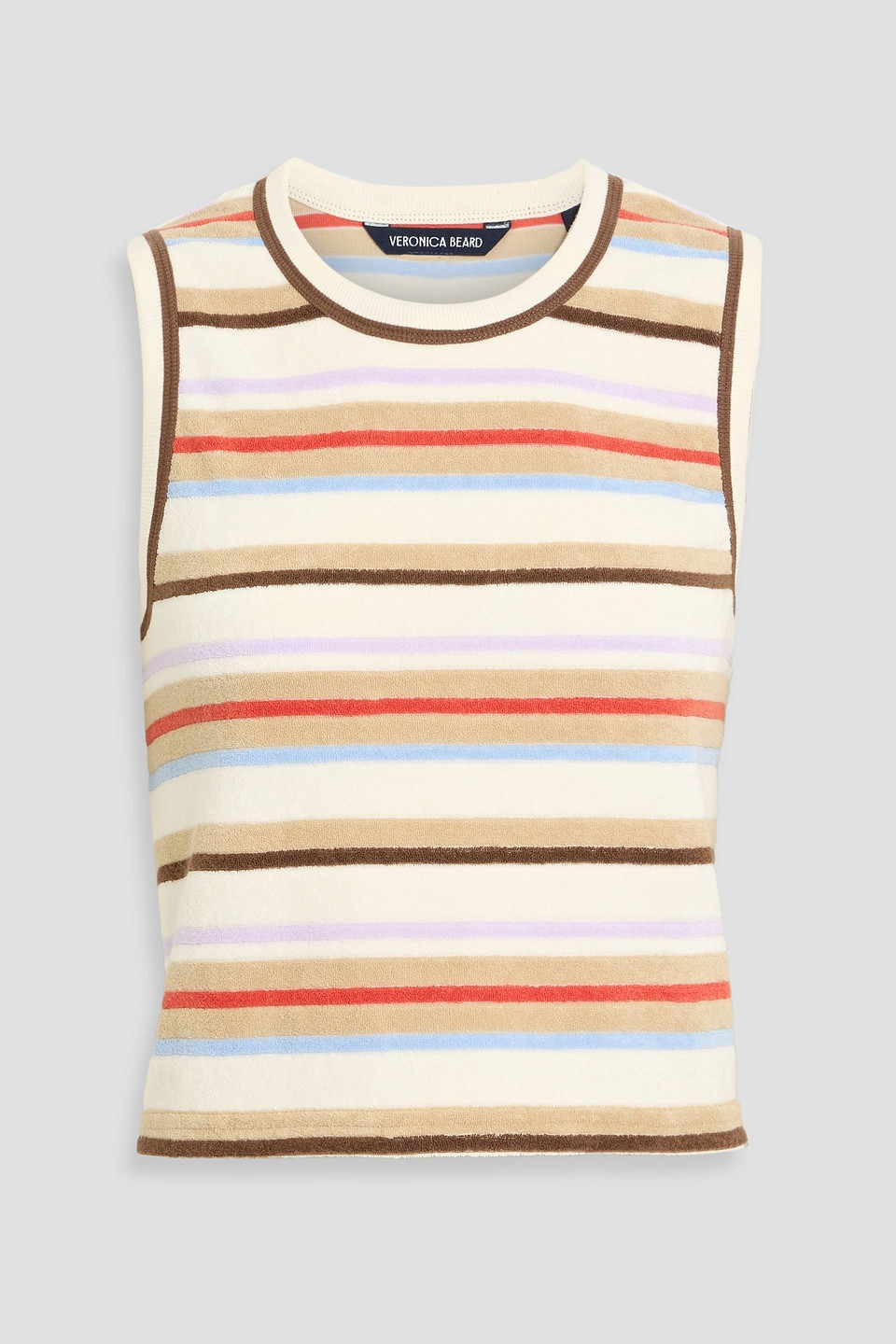 Veronica Beard Cullen Striped Cotton-blend Terry Tank In Multi