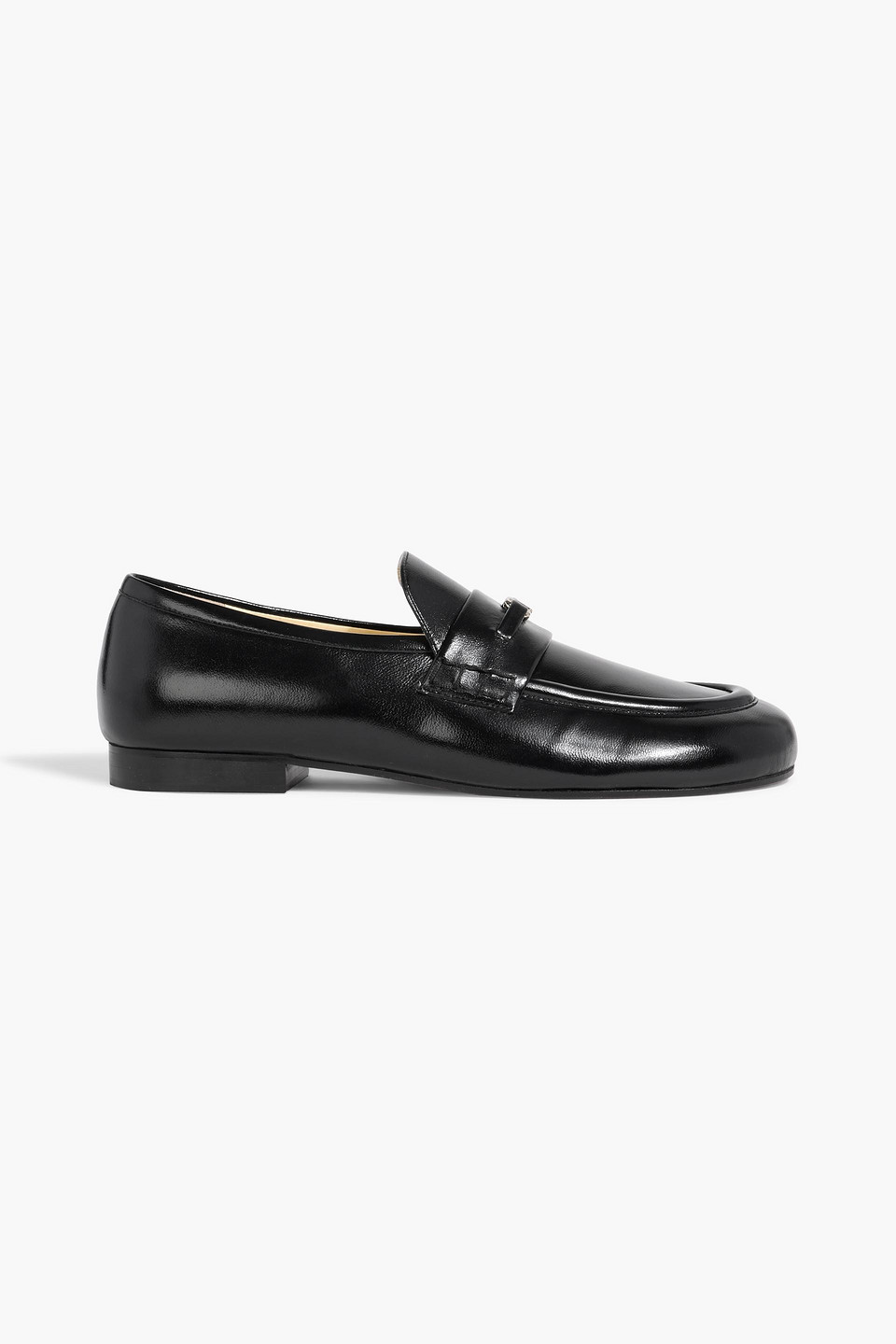 proenza schouler - mini monogram embellished glossed-leather loafers - black - eu 40
