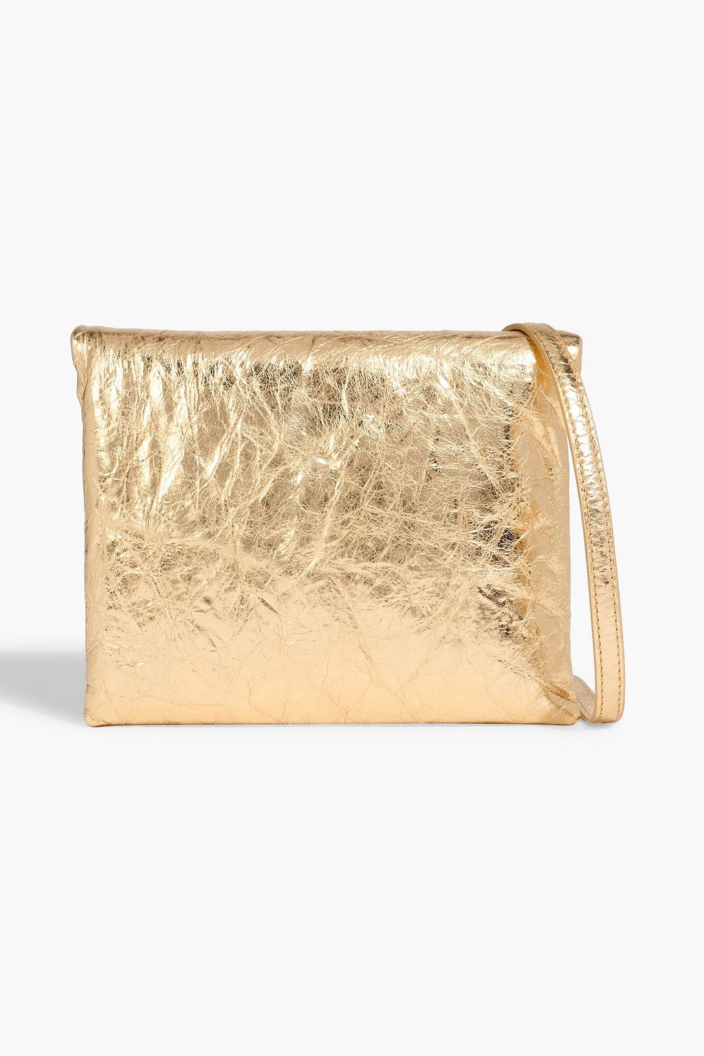 MARNI Prisma metallic cracked-leather shoulder bag | THE OUTNET