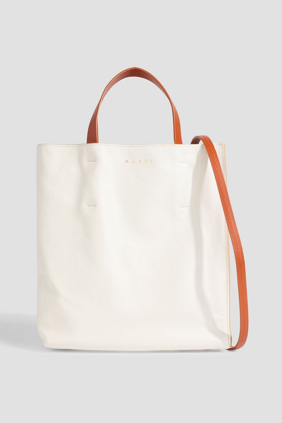 marni - museo leather tote - white - onesize