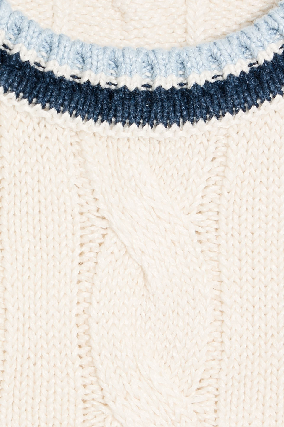 Veronica Beard Jerrel Cable-knit Linen-blend Top In White