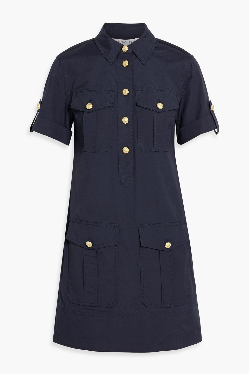 veronica beard - lucca cotton-blend poplin mini shirt dress - blue - us 00