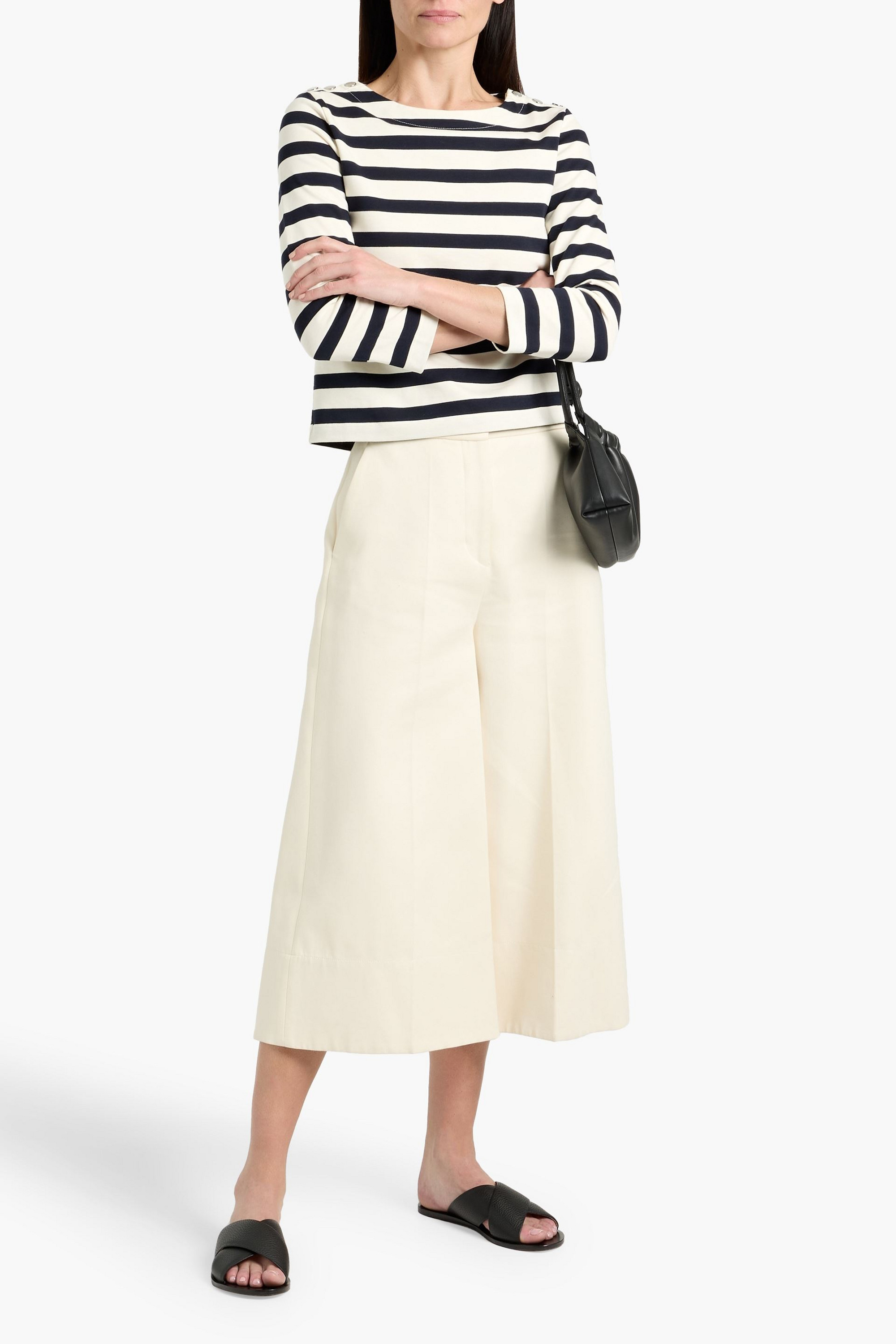 Veronica Beard Hovey striped cotton-jersey top