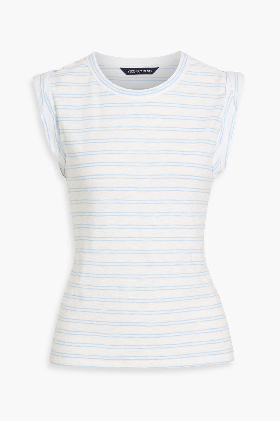 Veronica Beard Dree Striped Pima Cotton-jersey Top In White