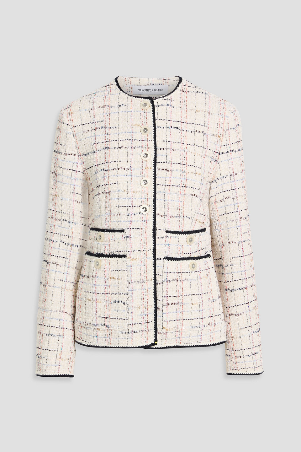 Veronica Beard Celeste Cotton-blend Tweed Jacket In White