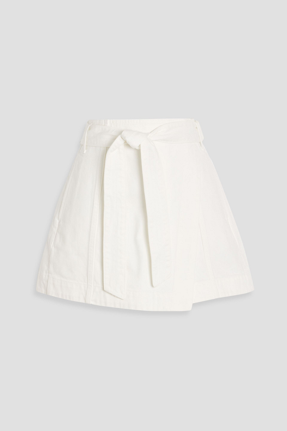 Veronica Beard Agee Skirt-effect Cotton-twill Shorts In White