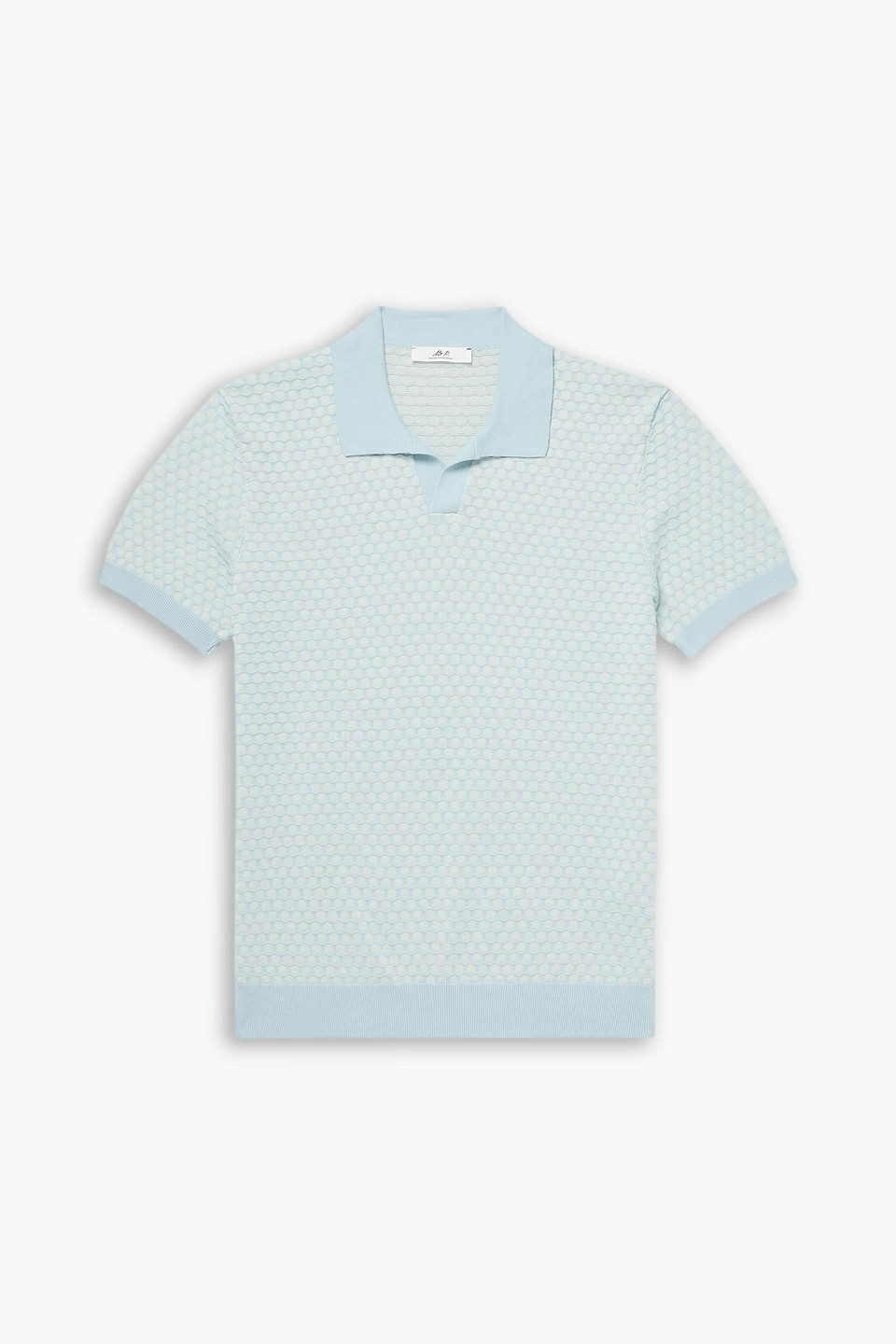 mr p. - textured-knit cotton polo shirt - blue - xs