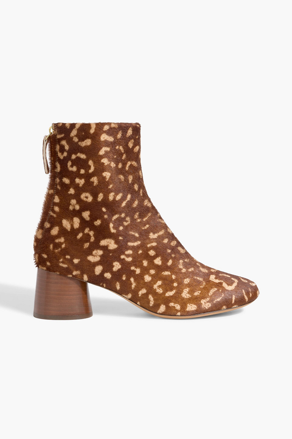 Mansur Gavriel Printed Calf Hair Ankle Boots In Brown